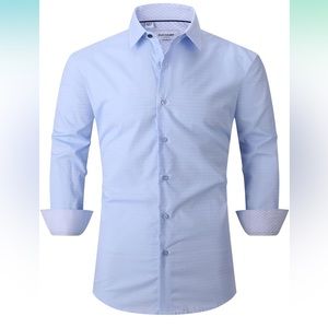 NWT Duchamp London Textured Dot Dress Shirt, Size M